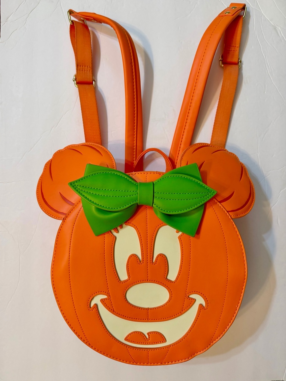 Loungefly Disney Minnie Pumpkin Glow in the Dark Mini Backpack - Picture 3 of 7